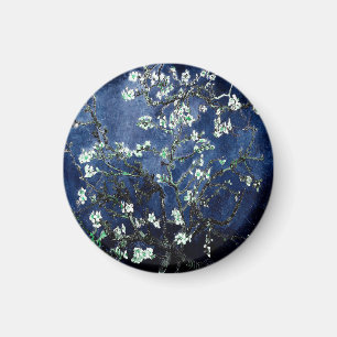 Van Gogh Almond Blossoms Midnight Blue Magnet