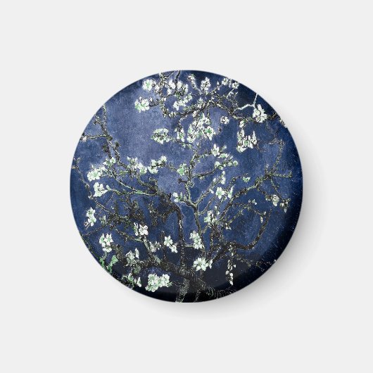 Van Gogh Almond Blossoms Midnight Blue Magnet (Vorne)