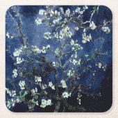 Van Gogh Almond Blossoms Midnight Blue Rechteckiger Pappuntersetzer (Vorderseite)