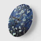 Van Gogh Almond Blossoms Midnight Blue Runde Wanduhr (Winkel)