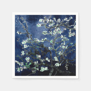 Van Gogh Almond Blossoms Midnight Blue Serviette