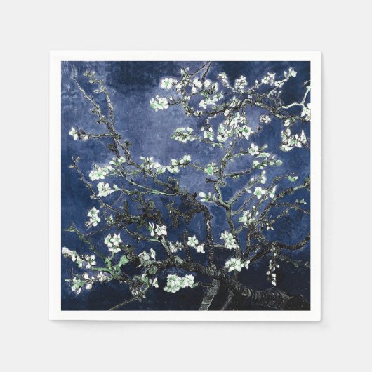 Van Gogh Almond Blossoms Midnight Blue Serviette (Vorderseite)