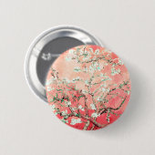 Van Gogh Almond Blossoms Peach Button (Vorne & Hinten)