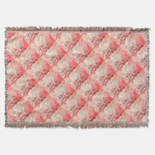 Van Gogh Almond Blossoms Peach Decke (Vorderseite)
