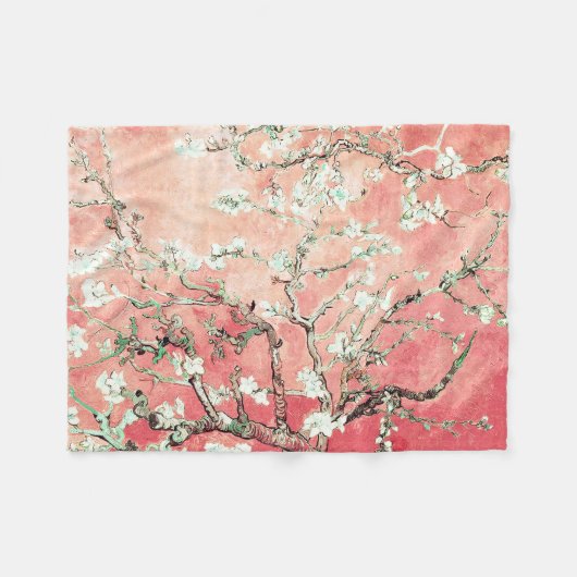 Van Gogh Almond Blossoms peach Fleecedecke (Vorderseite (Horizontal))