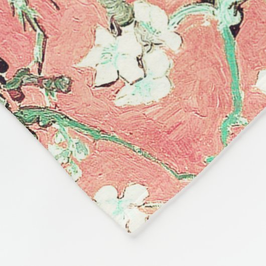 Van Gogh Almond Blossoms peach Fleecedecke (Ecke)