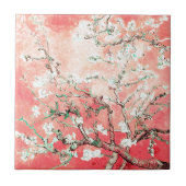Van Gogh Almond Blossoms Peach Fliese (Vorderseite)