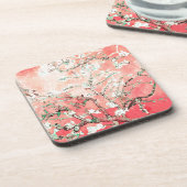 Van Gogh Almond Blossoms Peach Getränkeuntersetzer (Linke Seite)