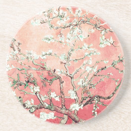 Van Gogh Almond Blossoms Peach Getränkeuntersetzer (Vorne)
