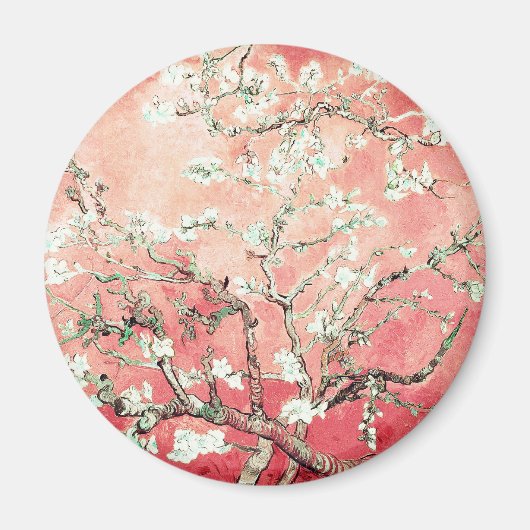 Van Gogh Almond Blossoms Peach Magnet (Vorne)