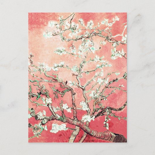 Van Gogh Almond Blossoms Peach Postkarte (Vorderseite)