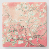 Van Gogh Almond Blossoms Peach Steinuntersetzer (Vorderseite)