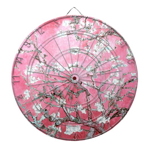 Van Gogh Almond Blossoms Pink Blau Dartscheibe (vorne)