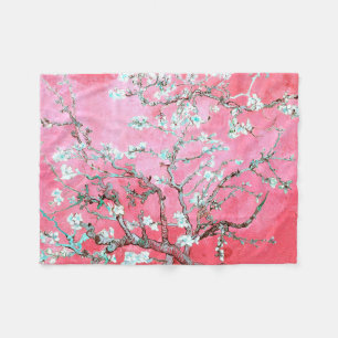 Van Gogh Almond Blossoms Pink Blau Fleecedecke