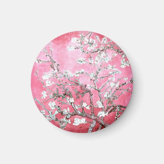 Van Gogh Almond Blossoms Pink Blau Magnet (Vorne)