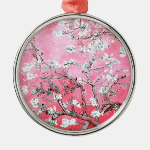 Van Gogh Almond Blossoms Pink Blau Ornament Aus Metall