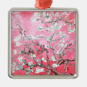 Van Gogh Almond Blossoms Pink Blau Ornament Aus Metall