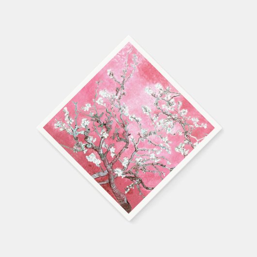 Van Gogh Almond Blossoms Pink Blau Serviette (Ecke)