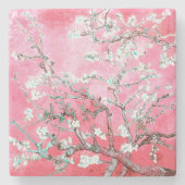 Van Gogh Almond Blossoms Pink Blau Steinuntersetzer (Vorderseite)