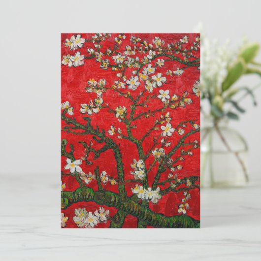 Van Gogh Almond Blossoms Red Ankündigung (Stehend Vorderseite)