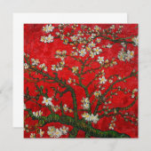 Van Gogh Almond Blossoms Red Einladung (Vorne/Hinten)