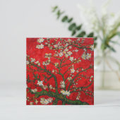 Van Gogh Almond Blossoms Red Einladung (Stehend Vorderseite)