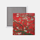 Van Gogh Almond Blossoms Red Magnet (Vorderseite/Rückseite)