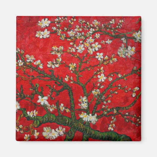 Van Gogh Almond Blossoms Red Magnet (Vorne)