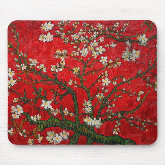 Van Gogh Almond Blossoms Red Mousepad (Vorne)
