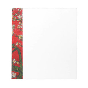 Van Gogh Almond Blossoms Red Notizblock