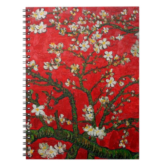 Van Gogh Almond Blossoms Red Notizblock (Vorderseite)
