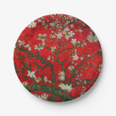 Van Gogh Almond Blossoms Red Pappteller (Vorderseite)