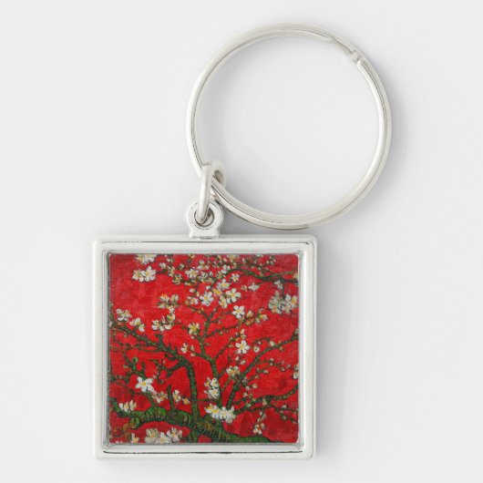 Van Gogh Almond Blossoms Red Schlüsselanhänger (Vorne)