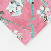 Van Gogh Almond Blossoms rosa blau Fleecedecke (Ecke)