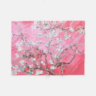 Van Gogh Almond Blossoms rosa blau Fleecedecke