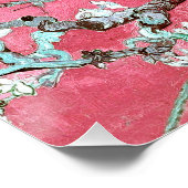 Van Gogh Almond Blossoms rosa blau Poster (Ecke)