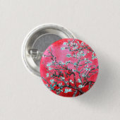 Van Gogh Almond Blossoms Rot Blau Button (Vorne & Hinten)