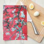Van Gogh Almond Blossoms: Rot & Blau Geschirrtuch (Viertel Falte)