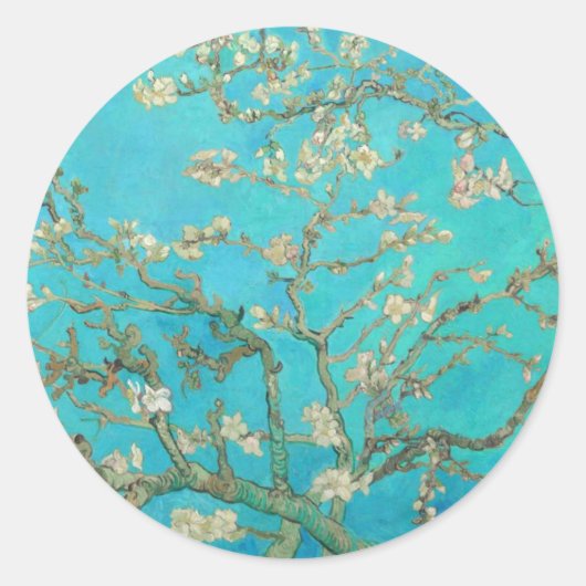 Van Gogh Almond Blossoms Runder Aufkleber (Vorderseite)