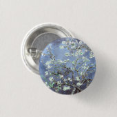 Van Gogh Almond Blossoms Steel Blue Button (Vorne & Hinten)