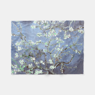 Van Gogh Almond Blossoms Steel Blue Fleecedecke