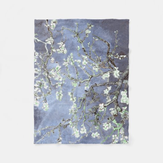 Van Gogh Almond Blossoms Steel Blue Fleecedecke (Vorderseite)