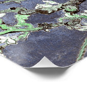 Van Gogh Almond Blossoms Steel Blue Poster (Ecke)