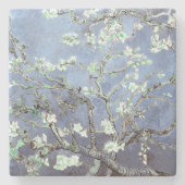 Van Gogh Almond Blossoms Steel Blue Steinuntersetzer (Vorderseite)