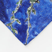 Van Gogh Almond Blossoms Vibranly Blue Fleecedecke (Ecke)