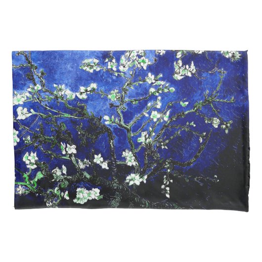 Van Gogh Almond Blossoms Vibranly Blue Kissenbezug (Vorderseite)