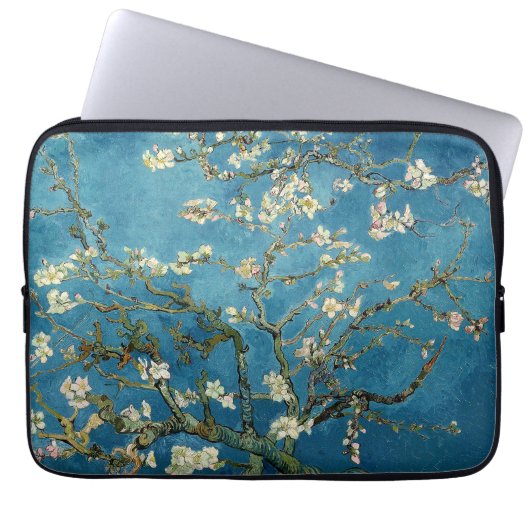 Van Gogh Almond Blossoms Vintag Blumenblau Laptopschutzhülle (Vorderseite)