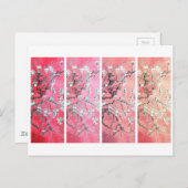 Van Gogh Almond blüht dunkelrosa Peach Gradient Postkarte (Vorne/Hinten)