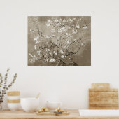 Van Gogh Almond Branches in Bloom - Sepia Poster (Küche)