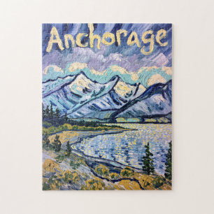 Van Gogh Anchorage Alaska Landschaft Vintage Reise Puzzle
